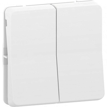 Механизм переключателя проходного 2-кл. СП Mureva Styl 10А IP55 (сх. 6+6) бел. SchE MUR39022