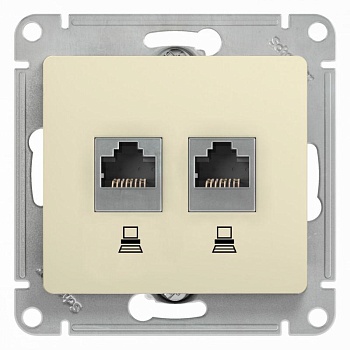 Механизм розетки компьютерной 2-м Glossa RJ45 кат.5E беж. SchE GSL000285KK