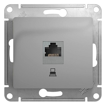 Механизм розетки компьютерной 1-м СП Glossa RJ45 кат.5E алюм. SchE GSL000381K