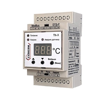 Термостат универсальный одноканальный для управления системами электрообогрева с передачей данных через интерфейс RS-485 по протоколу MOD_BUS/RTU EXTHERM Th-X