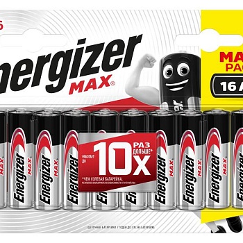 Элемент питания алкалиновый ENR MAX AA FSB16 RU (блист.16шт) Energizer E301533101