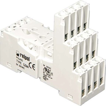 Цоколь GZM4 к реле R4 R4N Т-R4 на рейку DIN35 Relpol A8130-857436