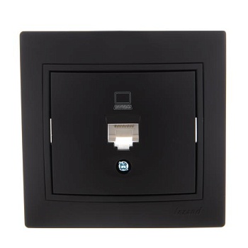 Розетка компьютерная 1-м СП Mira RJ45 черн. бархат LEZARD 701-4242-139