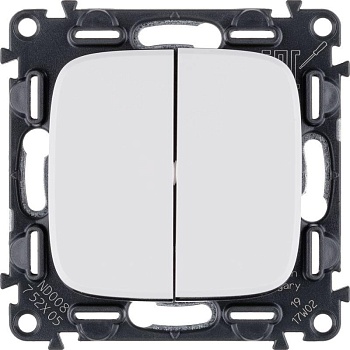 Механизм выключателя 2-кл. СП Valena Allure 10А IP20 250В с лиц. панелью безвинт. зажимы бел. Leg 752705