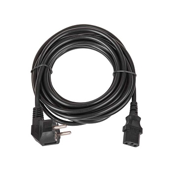 Кабель питания CEE 7/7 евровилка с заземл./разъем C13 IEC 60320 3х1кв.мм 250В 10А 5м черн. TLK TLK-PCC10-050