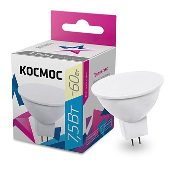 Лампа светодиодная JCDR 7.5Вт 220В GU5.3 3000К Космос LkecLED7.5wJCDRC30