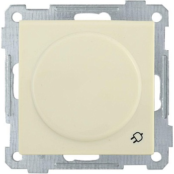 Механизм розетки 1-м СП Bolero РС16-1-0-Б 16А IP20 с заземл. защ. шторки с крышкой крем. IEK ERB16-K33-16