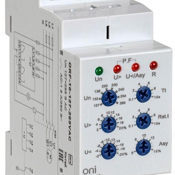 Реле фаз ORF-10 3ф 2 конт. 127-265В AC с контр. нейтр. ONI ORF-10-127-265VAC