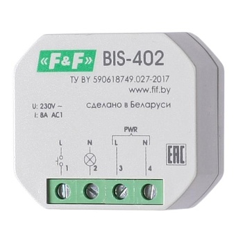 Реле импульсное BIS-402 (для установки в монтажную коробку 230В 8А 1Z IP40) F&F EA01.005.002