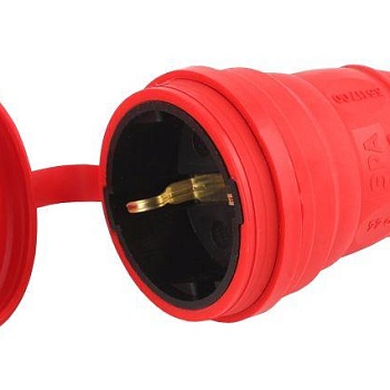 Разъем каучуковый R8-RED-IP44 с/з прямой 16А IP44 красн. Эра Б0044548