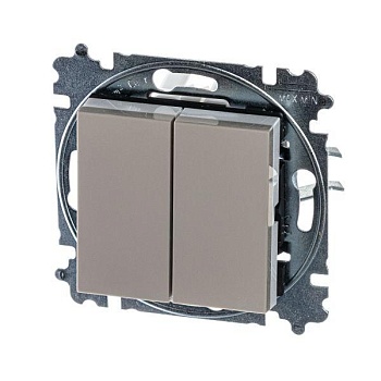 Выключатель 2-кл. СП Levit IP20 кофе макиато/бел. ABB 2CHH590545A6018