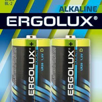 Элемент питания алкалиновый LR20 BL-2 LR20 BL-2 1.5В Alkaline (блист.2шт) Ergolux 11752